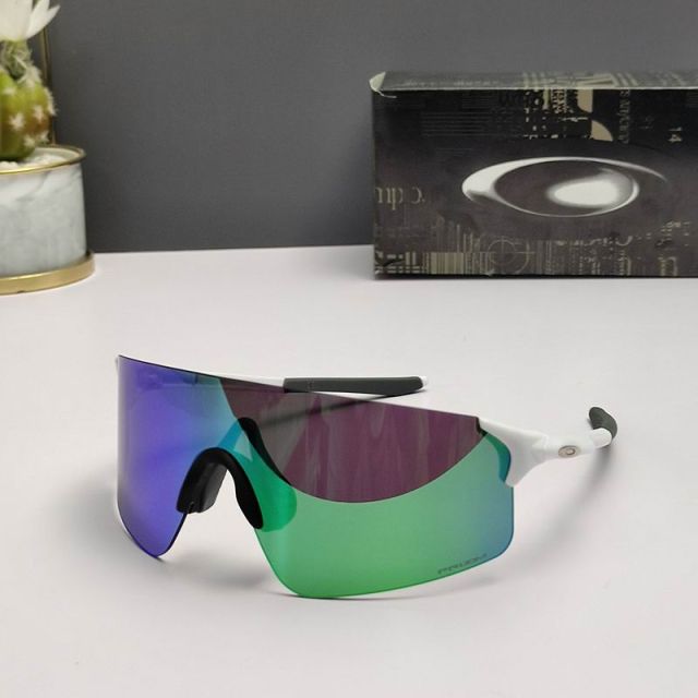 Oakley Evzero Blades Sunglasses White Black Frame Prizm Galaxy Jade Lenses