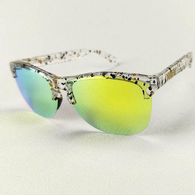 Oakley Frogskins Lite Sunglasses Clear Frame Prizm Green Lenses