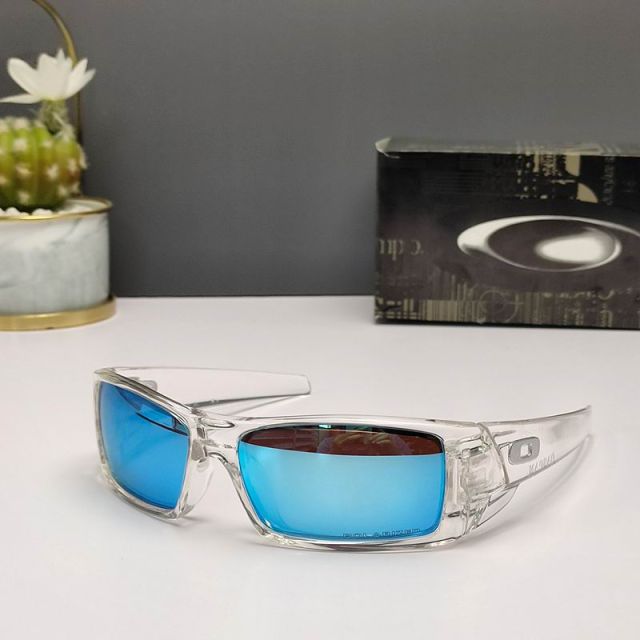 Oakley Gascan Sunglasses Crystal Frame Polarized Deep Water Lenses