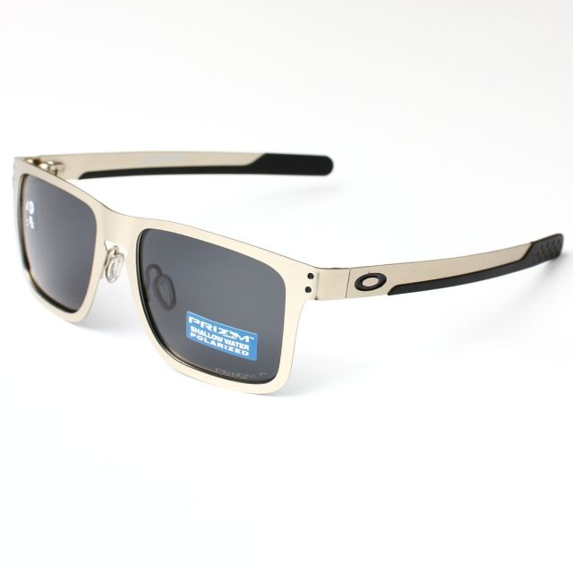 Oakley Holbrook Metal Sunglasses Gold Frame Polarized Black Lenses