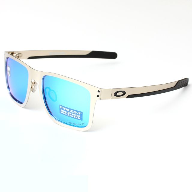 Oakley Holbrook Metal Sunglasses Gold Frame Polarized Blue Lenses