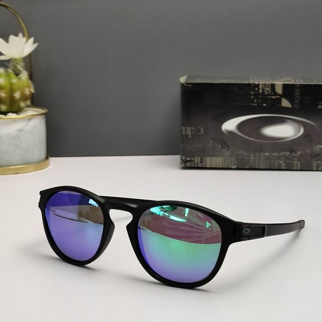 Oakley Latch Sunglasses Matte Black Frame Polarized Jade Lenses