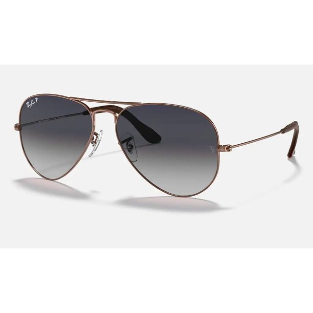 Ray Ban Aviator Collection RB3025 Sunglasses Bronze-Copper Frame Polarized Blue/Grey Gradient Lens