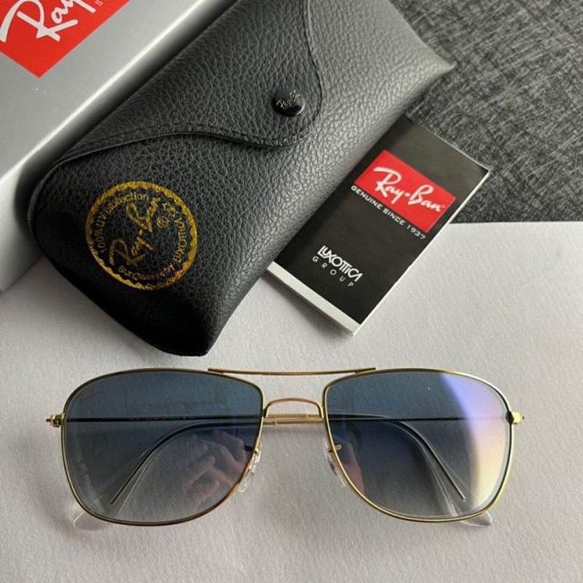 Ray Ban RB3477 Aviator Sunglasses Gold Frame Gradient Blue Lens