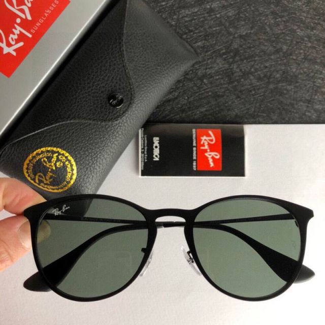 Ray Ban Rb3539 Erika Metal Sunglasses Matte Black Frame Gradient Green Lenses