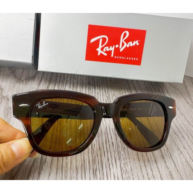 Ray Ban State Street RB2186 Sunglasses Havana Frame Brown Lenses