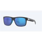 Costa Baffin Sunglasses Net Gray With Blue Rubber Frame Blue Mirror Polarized Glass Lense