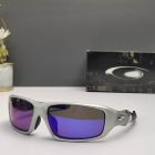 Oakley C Six Sunglasses Silver Frame Polarized Deep Blue Lenses