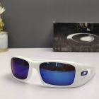 Oakley Crankcase Sunglasses Polished White Frame Polarized Deep Blue Lenses