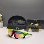 Oakley Jawbreaker Sunglasses Neon Green White Frame Prizm Galaxy Ruby Lenses