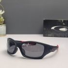 Oakley Pit Bull Sunglasses Matte Black Red Frame Gray Polarized Lenses