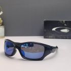 Oakley Pit Bull Sunglasses Polish Black Frame Deep Blue Polarized Lenses