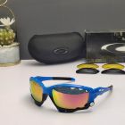 Oakley Racing Jacket Sunglasses Blue Black Frame Prizm Ruby Lenses