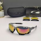 Oakley Racing Jacket Sunglasses Gray Black Frame Prizm Ruby Lenses