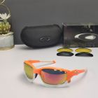 Oakley Racing Jacket Sunglasses Orange White Frame Prizm Ruby Lenses