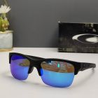 Oakley Thinlink Sunglasses Matte Black  Frame Polarized Deep Blue Lenses