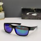 Oakley TwoFace Sunglasses Polished Black Frame Prizm Sapphire Polarized Lenses Green Icon