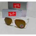 Ray Ban Aviator Sunglasses RB3025 Gold Frame Polarized Brown Lenses