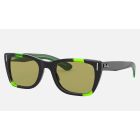 Ray Ban Caribbean Green Fluo Evolve RB2187 Sunglasses Green Photocromic Black And Green Fluo