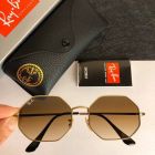 Ray Ban Octagon Sunglasses Gold Frame Clear Gradient Brown Lens