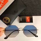 Ray Ban Octagon Sunglasses Silver Frame Clear Gradient Blue Lens