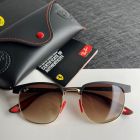 Ray Ban RB3698M Scuderia Ferrari Collection Sunglasses Black Frame Brown Lenses