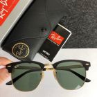 Ray Ban RB3716 Clubmaster Sunglasses Black Gold Frame G-15 Green Lens