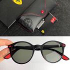 Ray Ban Rb4296m Scuderia Ferrari Collection Sunglasses Black Frame Green Lens