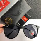 Ray Ban RB4334D Round Sunglasses Matte Black Frame Polarized Gray Lenses