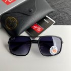Ray Ban Rb4375 Rectangular Sunglasses Matte Black Frame Polarized Blue Lenses