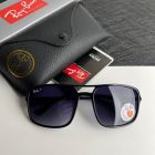 Ray Ban Rb4375 Rectangular Sunglasses Polished Black Frame Polarized Blue Lenses