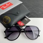 Ray Ban RB4376 Aviator Sunglasses Polished Black Frame Gradient Purple Lenses