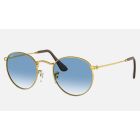 Ray Ban Round Metal @Collection RB3447 Sunglasses Gradient + Gold Frame Light Blue Gradient Lens