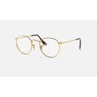 Ray Ban Round Metal Optics RB3447 Sunglasses Demo Lens + Gold Frame Clear Lens