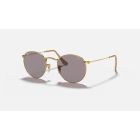 Ray Ban Round Washed Evolve RB3447 Sunglasses Photochromic Evolve + Gold Frame Grey Photochromic Evolve Lens