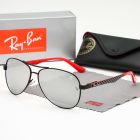 Ray Ban Scuderia Ferrari Collection RB8313m Aviator Sunglasses Black Red Frame Light Gray Lens
