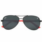 Ray Ban Scuderia Ferrari Collection Rb8313M Sunglasses Black Red Frame Black Gray Lens