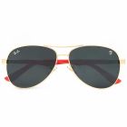 Ray Ban Scuderia Ferrari Collection Rb8313M Sunglasses Gold Red Frame Black Gray Lens