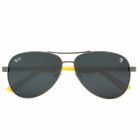 Ray Ban Scuderia Ferrari Collection Rb8313M Sunglasses Gun Yellow Frame Black Gray Lens