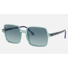 Ray Ban Square II RB1973 Sunglasses Blue Transparent Green