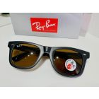 Ray Ban Wayfarer Sunglasses Matte Black Frame Polarized Brown Lenses