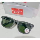 Ray Ban Wayfarer Sunglasses Matte Gray Frame Polarized G-15 Green Lenses