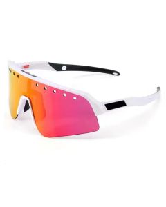 Oakley Sutro Lite Sweep Sunglasses White Frame Prizm Pink/Orange Lense