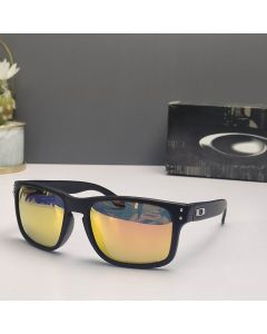 Oakley Holbrook Sunglasses Matte Black Frame Polarized Gold Lenses