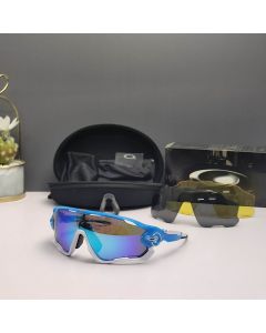 Oakley Jawbreaker Sunglasses Blue White Frame Prizm Sapphire Lenses
