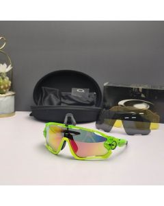 Oakley Jawbreaker Sunglasses Neon Green Frame Prizm Ruby Lenses