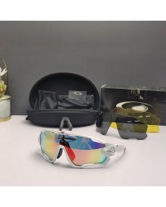 Oakley Jawbreaker Sunglasses Polished White Frame Prizm Galaxy Ruby Lenses