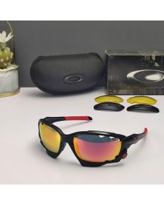 Oakley Racing Jacket Sunglasses Black Red Frame Prizm Ruby Lenses