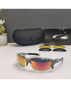 Oakley Racing Jacket Sunglasses White Gray Frame Prizm Ruby Lenses