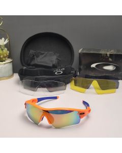 Oakley Radar Path Sunglasses Orange Blue Frame Galaxy Ruby Lenses